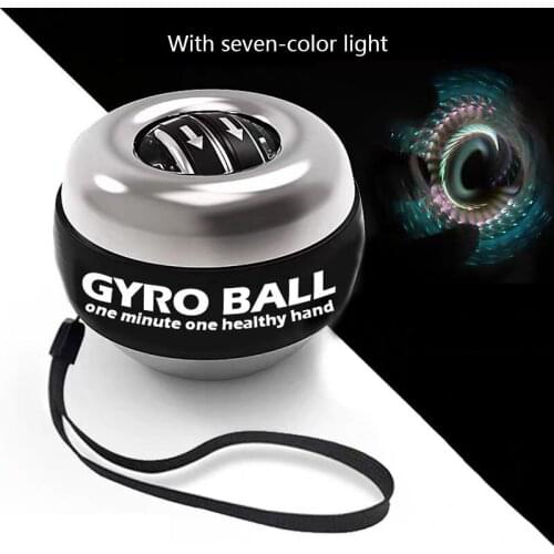 LED Gyroscopic Powerball Autostart Range Gyro Power Wrist Ball With Counter Arm Hand Muscle Force Trainer Fitness Equipment XE