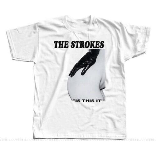 The Strokes – Is This It Album Cover 2001 DTG T-Shirt WHITE S-5XL Cotton Harajuku Hip Hop Tee Shirt