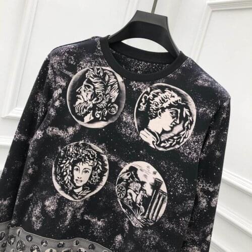 Hoodie Sweatshirt Runway Fashion Body Streetwear Print Long Sleeve Plus Size O-Neck Pullover Oversize Men Women