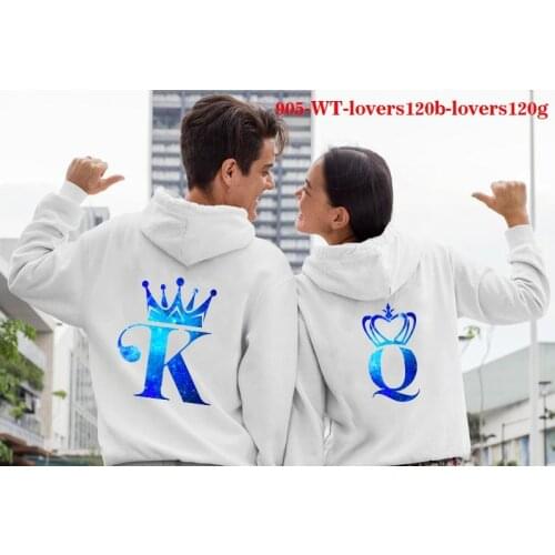 Hip Hop Lovers Printing Her King His Queen Hoodies Harajuku Womens Clothing Valentines Day Sweatshirt Hot Sale Couple Hoodies