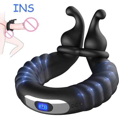 Penis Vibrator Ring Delay Ejaculation Cock Ring Adjustable Size Longer Harder Chastity Device Prostate Massager Male Sex Ring