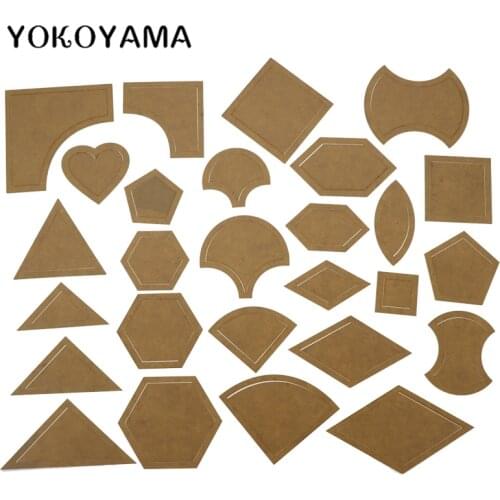 YOKOYAMA 54Pcs/Set Mixed Quilt Templates Acrylic DIY Tools For Patchwork Quilter Embroidered Template Handmade DIY Sewing Tool