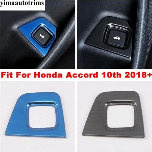 Rear Trunk Tail Door Switch Button Panel Cover Trim Stainless Steel Accessories Fit For Honda Accord 10th 2018 2019 2020 2021