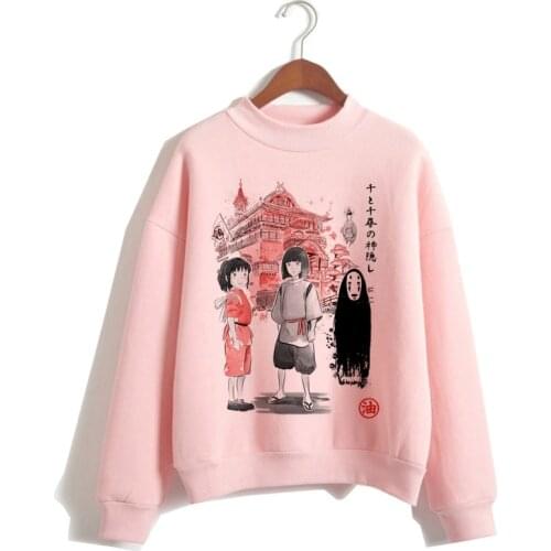 Totoro Spirited Away harajuku Hoodies women cartoon clothing Sweatshirt new hood ulzzang funny hooded female Polyester Oversized