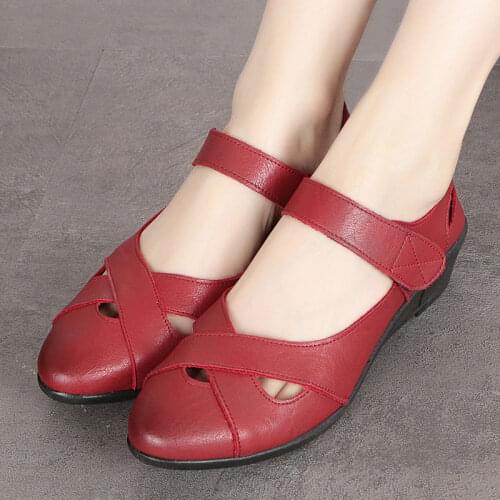 2021 New Summer Breathable Loafers Black Soft Womens Ballet Flats Woman Crossed Leather flat Moccasins Pointed Toe Cheap Shoes