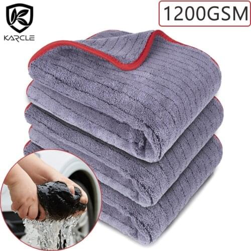 1/2/3Pcs 1200GSM Car Detailing Microfiber Towel 60*90CM Car Cleaning Drying Cloth Car Wash Rags For Car Care Kitchen Home Office