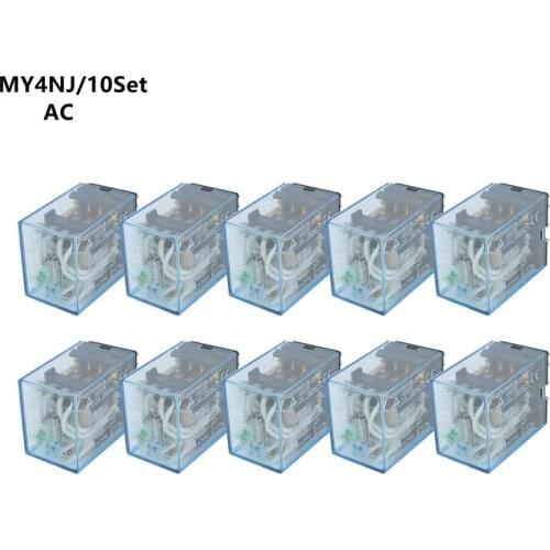 10Pcs Relay MY4NJ AC 12V 24V 36V 48V 110V 220V 380V Small relay 5A 14PIN Coil