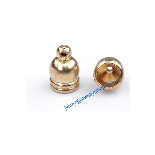 2013 Jewelry findings raw brass End caps for laether cord clasp crimp end cap chain end caps 8*11.5mm