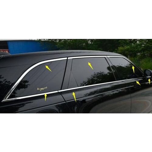 2017 2018 2019 FOR Range Rover Velar High quality stainless steel window trim cover(Up+down+posterior triangle,a Set )