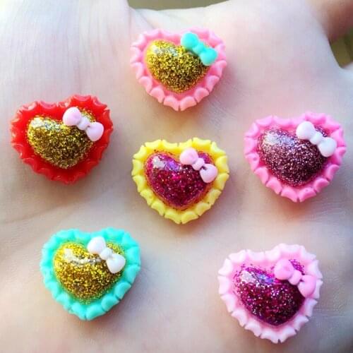 Mix 72PCS 20mm Shiny heart flat back clothing button decoration rhinestone scrapbook Children A05