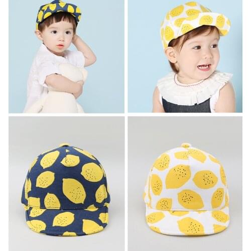 2018 Girls Infant Baby Lemon Sun Hat Newborn Kids Children Boy Baseball Cap Fashion Beanie Hair Accessories Photography Props