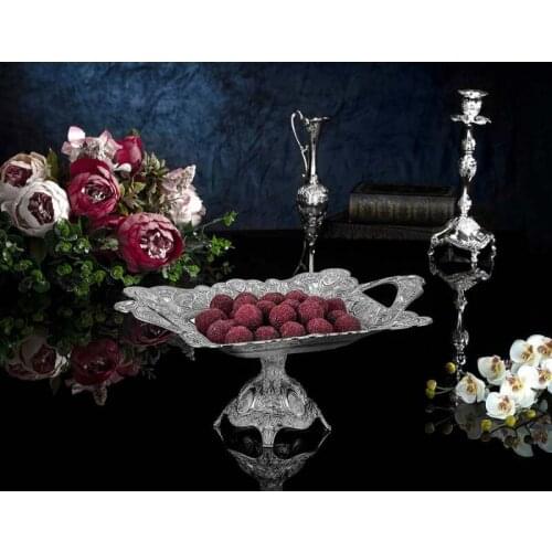 Large Silver Plated Rectangle Chocolate Snack Bowl