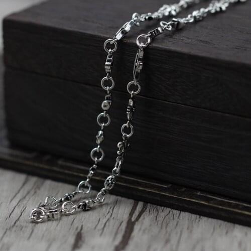 Thai Silver To Retro Cross Necklace Multi - Element Cross - Flower Personality Personality Sweater Chain Sterling Silver 925
