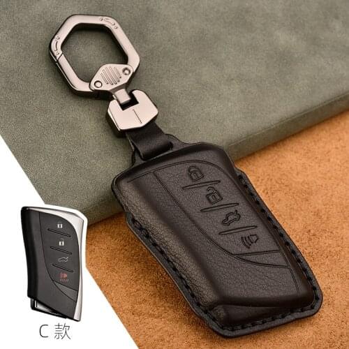 1pcs Genuine Leather Car Remote Key Cover key Case For Lexus ES300h ES350 ES200 ES260 LS350 LS500h Fob Key 2018 2019 2020