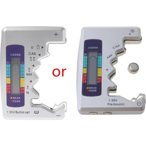 Digital Battery Tester Battery Capacity Detector For C/D/N/AA/AAA/9V 6F22 Batteries /1.55V button cell