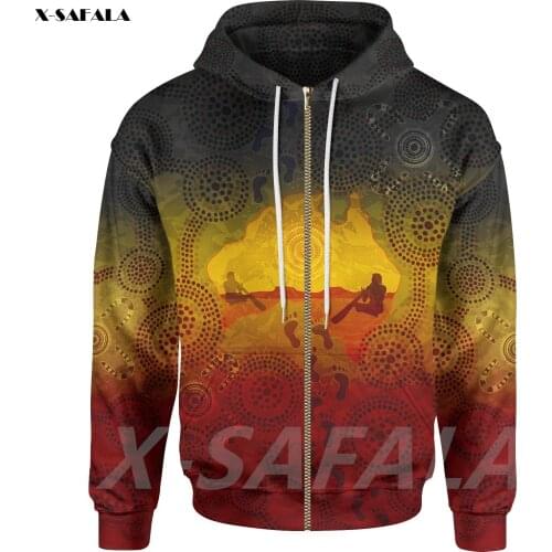 Aboriginal_Flag_Indigenous_Sun_Painting_Art 3D Printed Hoodie Man Women Harajuku Outwear Zipper Pullover Sweatshirt Casual