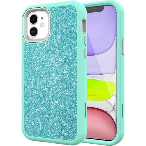 IPhone 12 mini 11Promax x xr xsmax 6 8 7 Plus Shining Glitter Front&Back 360 Phone Case Color TPU Bumper Hybrid Anti Shock Armor