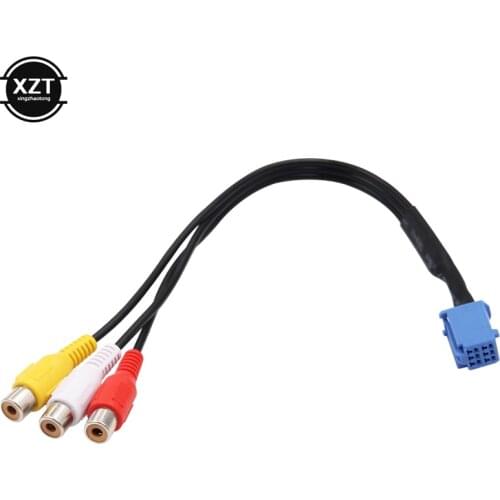Biurlink MINI ISO 6Pin Out 4 Chinch Kabel RCA Cable 4RCA Line For Peugeot Volkswagen Skoda Ford In VDO Becker