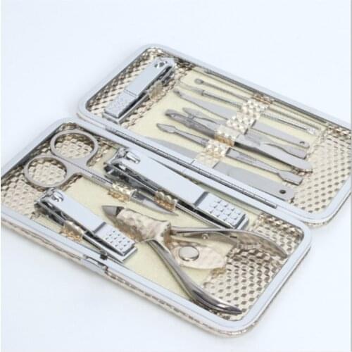 12pcs Stainless steel Manicure Set Nail Care Tools Pedicure Nail Clipper Kit Nail Cutter Clipper File Scissor new 50sets