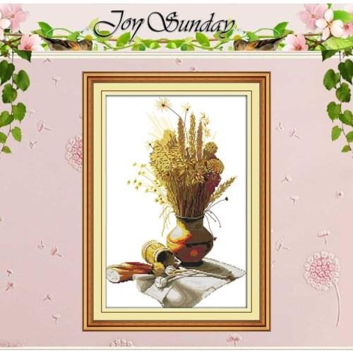 Autumn flower vase patterns counted Cross Stitch 11CT 14CT Cross Stitch Set Wholesale DIY Cross-stitch Kit Embroidery Needlework