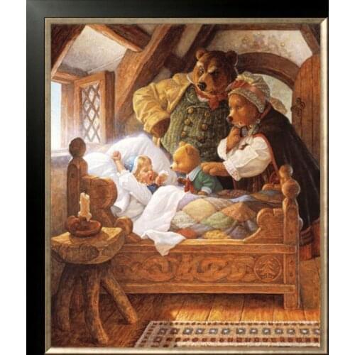 Oneroom Dmc Cross stitch series Home decoration 14/16/18/28 Diy Needlework kits embroidery Cross stitch kit bear family