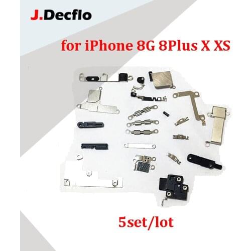 JDecflo 5set Inner Full Metal Set Bracket Holder For iPhone 8G 8Plus X XS Inside Small Parts Shield Plate Set Kits Parts