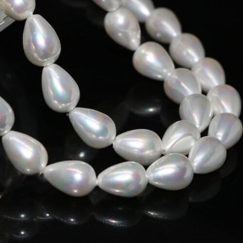 Natural white shell pearl 7*10mm loose beads teardrop waterdrop free shipping women diy party gifts jewelry making 15inch B2283