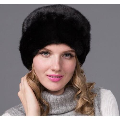 Natural Mink Fur Hat Female Winter All Imported Mink Grass Hat Lady Floral Pattern Russian Luxury Ladies Hat DHY-71