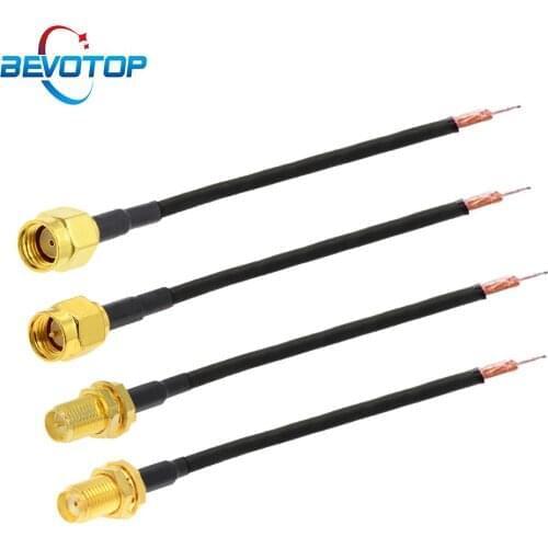 100pcs Single End SMA Female / Male Plug Jack to PCB Solder Pigtail RG174 Cable for WIFI Wireless Router GPS GPRS Wire Connector