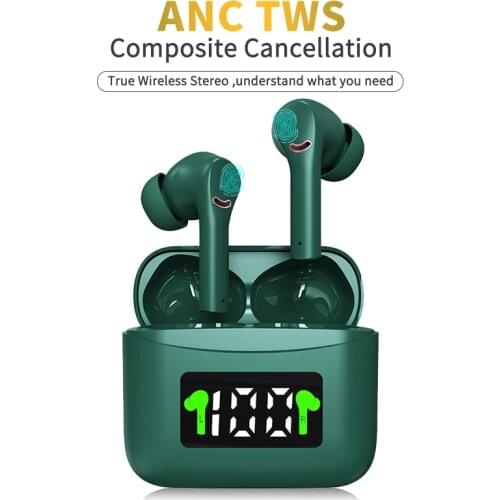 ANC noise reduction TWS wireless bluetooth headset with microphone HD stereo sports waterproof earplugs for Iphone Huawei Xiaomi