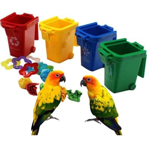 Parrot Training Color Sorting Bin Puzzle Toys Bird Educational Teaching Tool Box