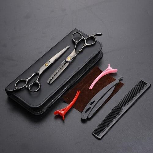 Professional Hairdressing Scissors Kit Hair Cutting Scissors Barber Salon Hairdresser Tool Tail comb Cape Hair Cutter Comb Set