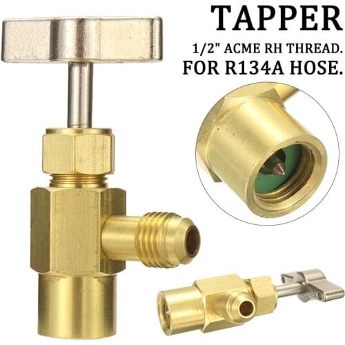 Self-Sealing R134a A/C Can Tap 1/2" ACME Tapper Dispensing Valve Refrigerant Car Refrigeration Tools Adapter Accessories