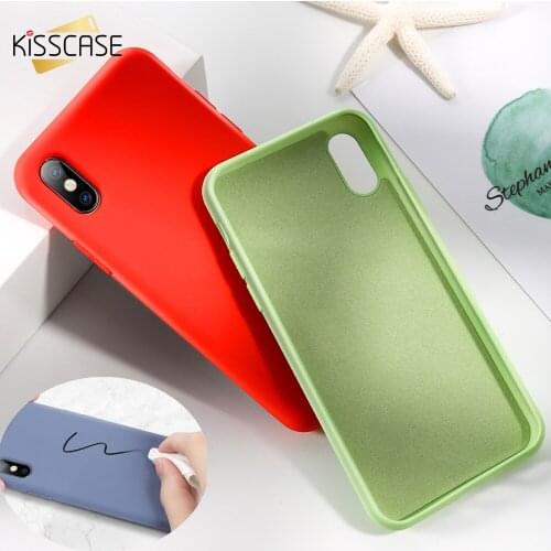 KISSCASE Original Liquid Silicone Phone Case For iphone 11/11 Pro Max Soft Thin Back Cover X/XS Max XR 6S/7/8 Plus Coque Fundas