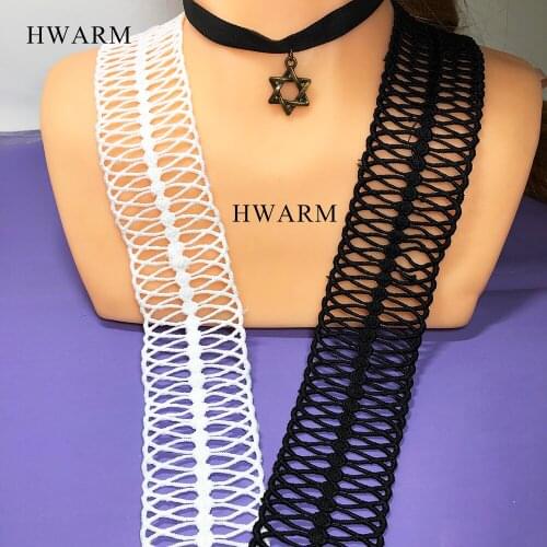 Spiral Milk Silk White Black Embroidery Lace Scraft Sewing Trim Dress Accessories Diy 15yard 4cm Bar Code Hollow Garment Skirt