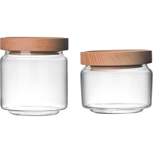 Glass Storage Jar Transparent Glass Food Storage Jar Kitchen Coffee Spice Storage