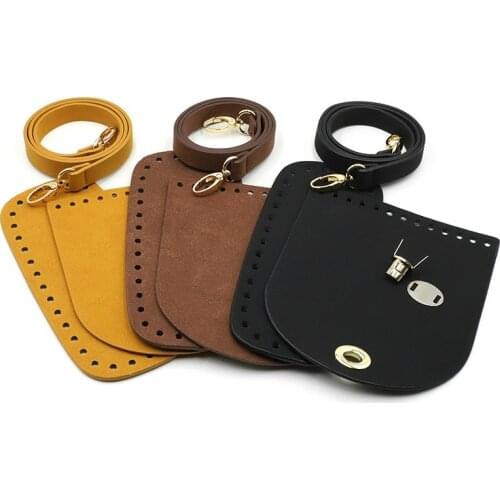 1set DIY Shoulder Bag Accessory Women Handmade Handbag Shoulder Strap Belt Fashion PU Needle Hook Woven Bag Bottom Bags Cover