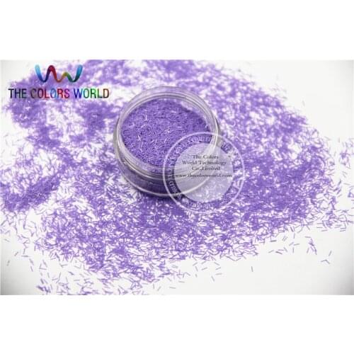 TCH308 0.2*3mm Size Solvent Resistant Mate Purple Colors Tinsel Bar Strip shape glitter for nail art and other deco