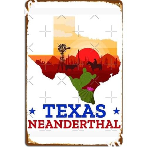 Texas Neanderthal Metal Plaque Poster Club Pub Garage Wall Plaque Retro Tin Sign Poster