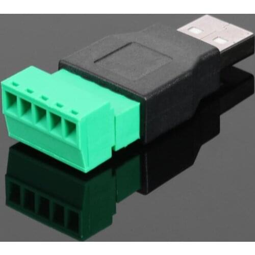 USB2.0 Male to 5pin Screw Terminal Connector Apdater With Shield Connector