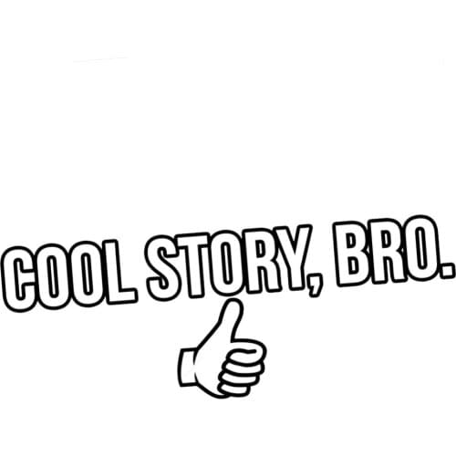 Funny Thumbs Up Cool Story Bro Vinyl Stickers Car Decal Waterproof Removable Art Decor Creative Decals L291