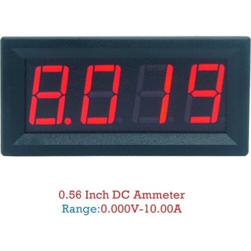 0-9.999A(10A) 4-digits bit Ammeter Current Panel Meter Gauge 0.56inch Red LED