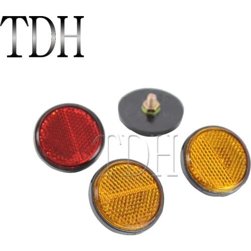 2pcs Round Red And Amber Motorcycle Reflector Bolt Stud Fixing For Truck Trailer Bus Car Motorcycle