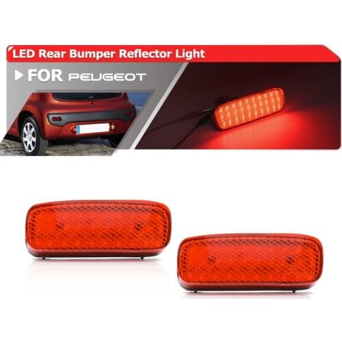 2x Led Rear Bumper Reflector Lights Rear Tail Brake Lamp For Peugeot 107 206 607 Expert Citroen C1 C5 Jumpy For Fiat Scudo