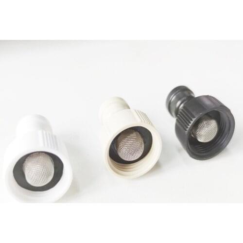 20 Pcs 3/4 Female Straight Connector Tube Water Tap Joint with Filter Quick Connection 1/4 OD Plastic Black or White