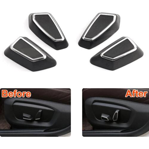 4pcs ABS Front Seat Adjustment Adjustive Switch Button Cover for BMW 5 Series 520i 528i 535d 535i 550i F10 2014 2015 Car Styling