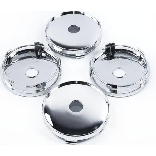 NO Badge Wheel Hub Covers No Logo Kit 60mm Silver Cap Decor 4pcs Accessories Universal Car