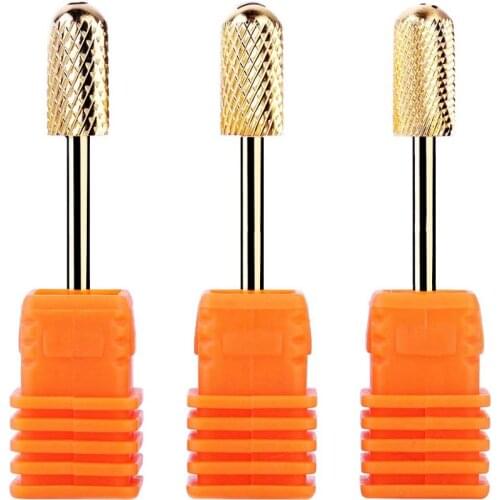 MAKARTT 50pcs/lot 3/32" Electric Gold Carbide Nail Art Drill Coarse/File/Medium Bits Manicure Tool F0553X