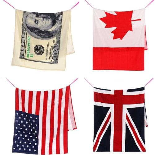 70x140cm Cotton Printed Rectangle Beach Towels Serviette De Plage Bath Towel Fashion New Country Flag Design