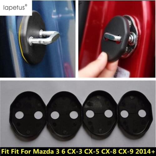 Lapetus Accessories Fit For Mazda 3 6 CX-3 CX-5 CX-8 CX-9 2014 - 2020 Car Door Lock Buckle Plastic Protective Cover Kit